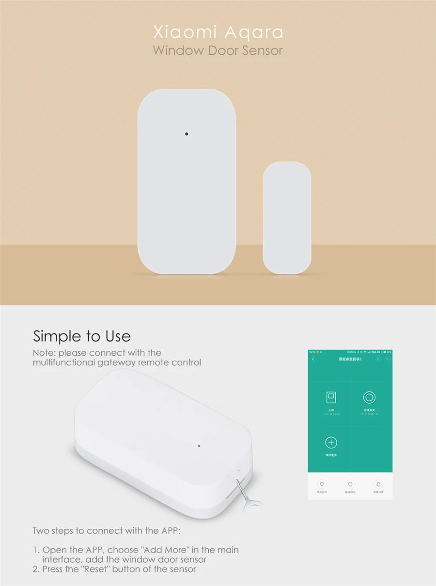 Aqara Smart Door and Window Sensor Zigbee – Wireless Connection for Smart Home Systems
