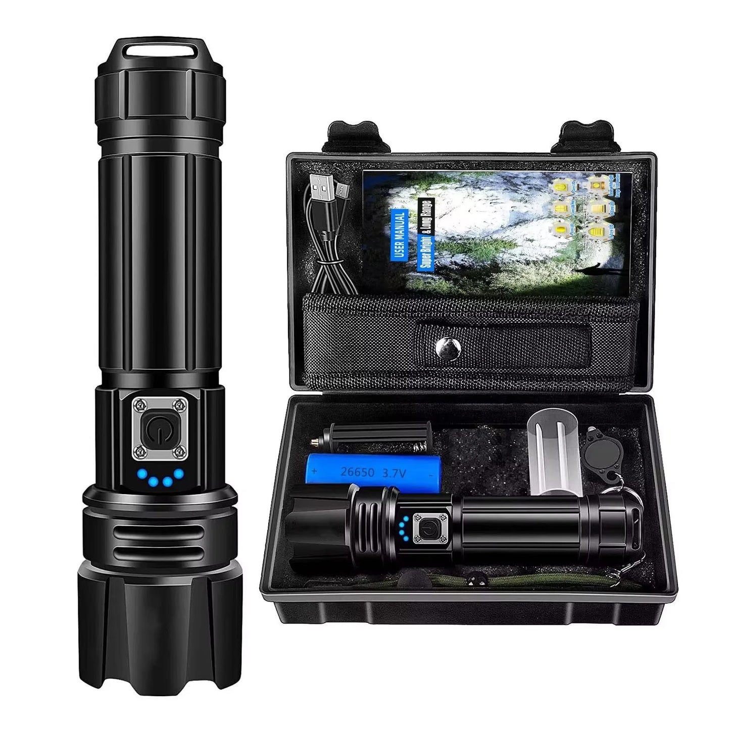 Super Bright 950,000 Lumen Rechargeable Torch β XHP70.2 LED, USB Powered