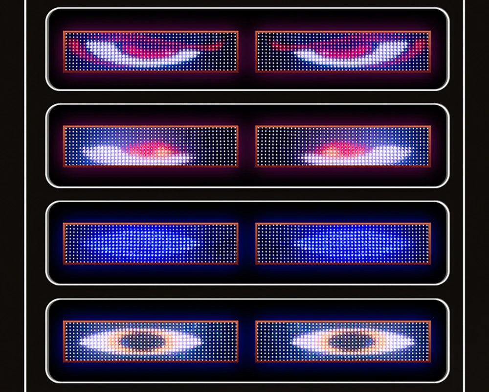 Devil's Eye LED Matrix Display – Remote-Controlled Scrolling Animation Panel for Car & Truck Windshields