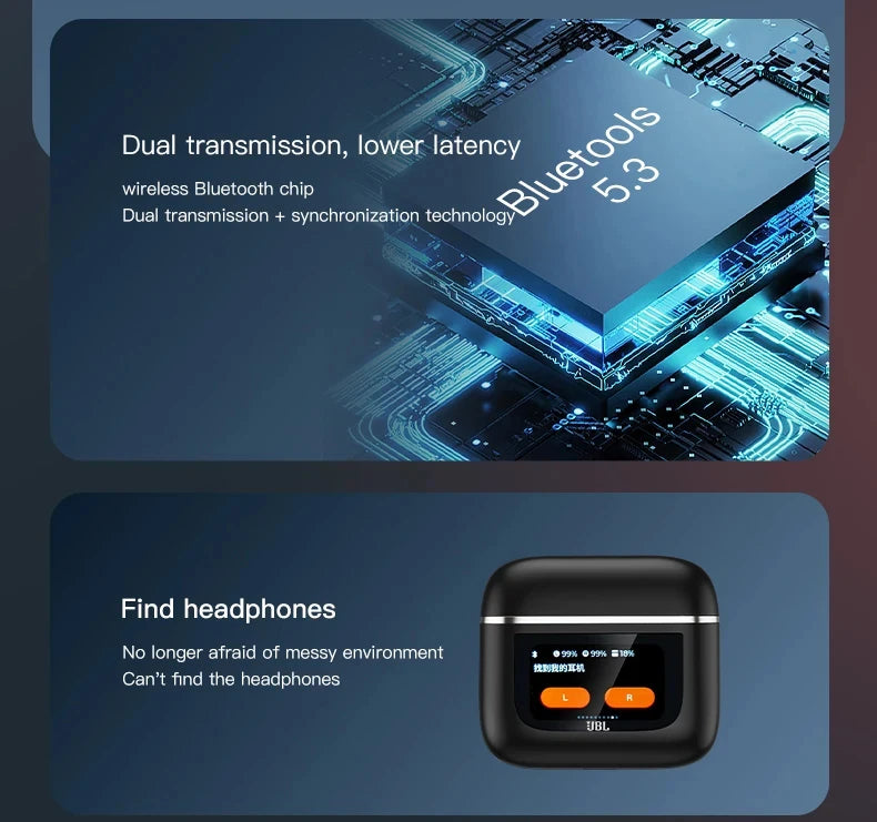 JBL Tour Pro 2 True Wireless Bluetooth Earphones with Noise Cancelling and LED Display Case
