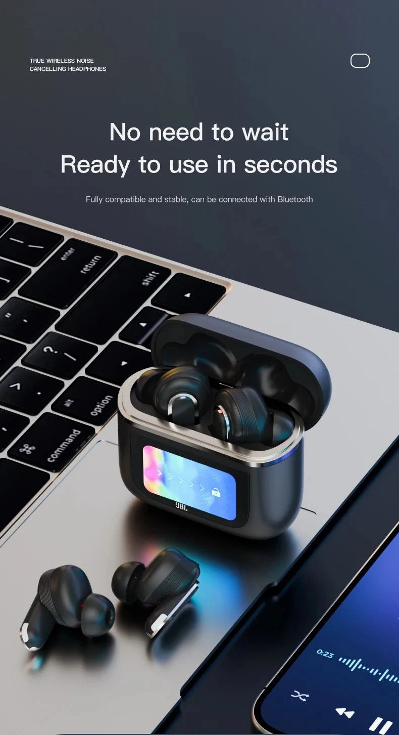 JBL Tour Pro 2 True Wireless Bluetooth Earphones with Noise Cancelling and LED Display Case