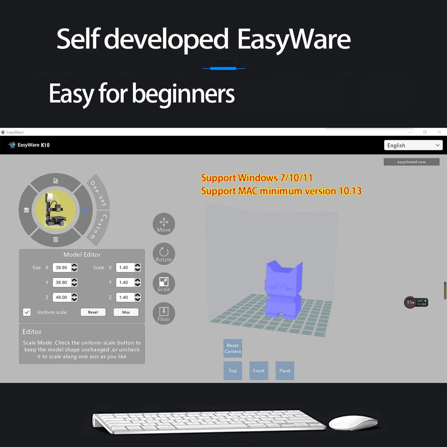 EasyThreed Entry-Level 3D Printer โ Compact, PLA/TPU Compatible, Includes Power Adapter