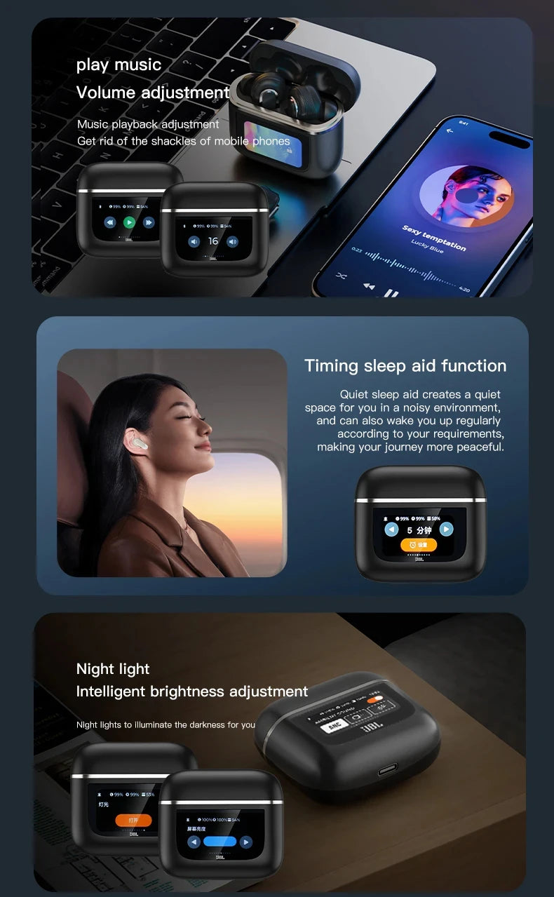 JBL Tour Pro 2 True Wireless Bluetooth Earphones with Noise Cancelling and LED Display Case