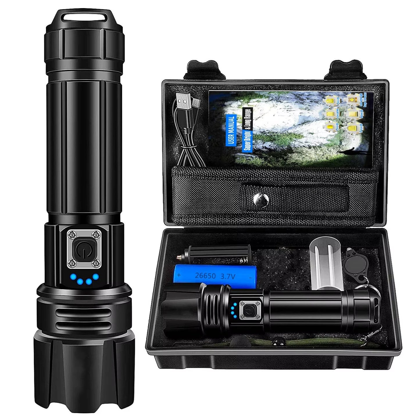 Super Bright 950,000 Lumen Rechargeable Torch β XHP70.2 LED, USB Powered
