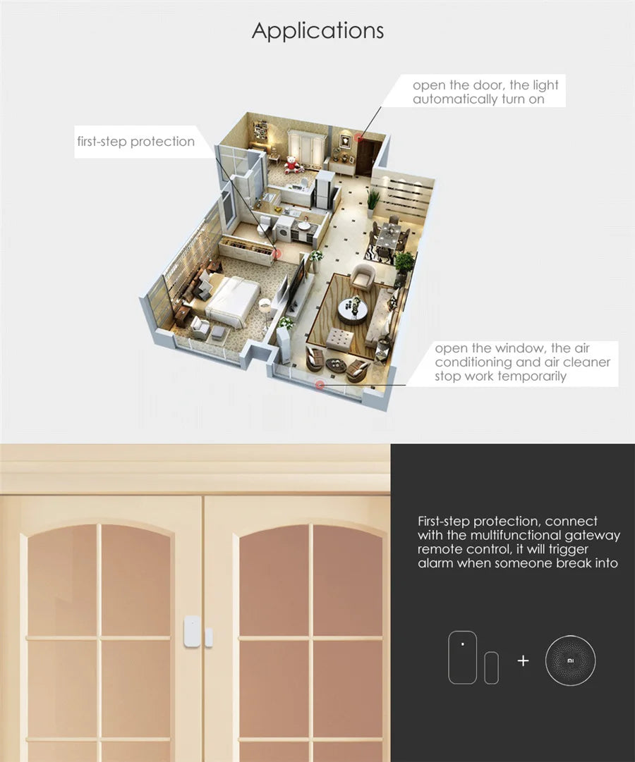 Aqara Smart Door and Window Sensor Zigbee – Wireless Connection for Smart Home Systems