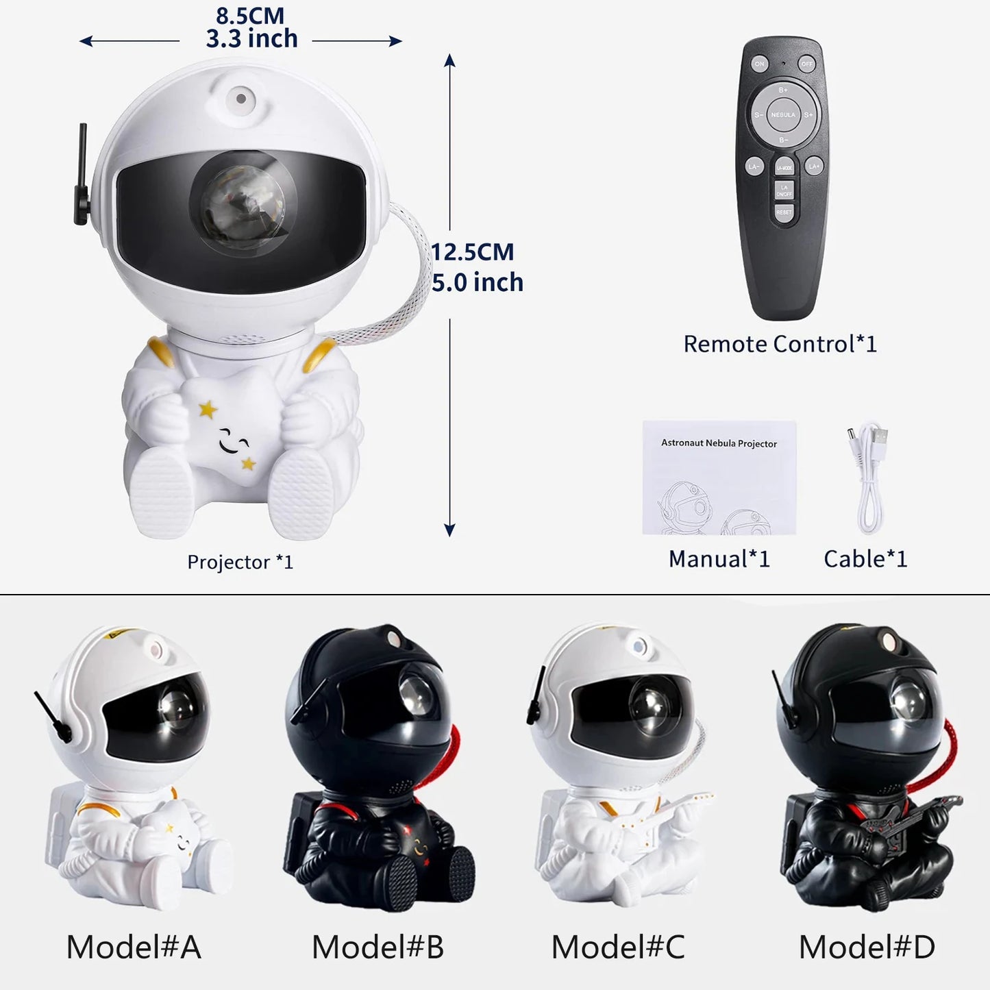 Astronaut Galaxy Projector – Starry Sky & 3D Nebula LED Light.