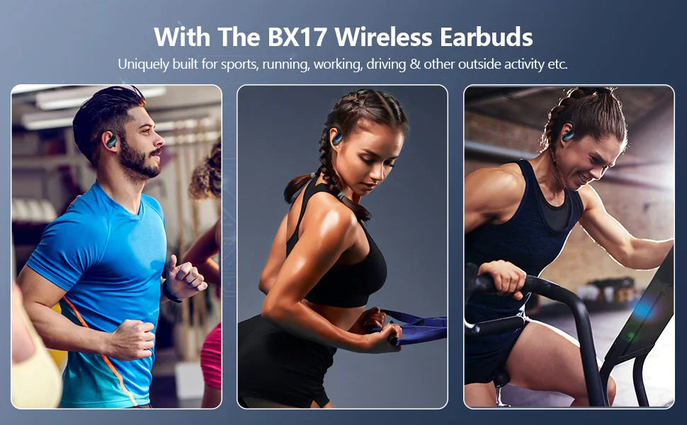 Bluetooth 5.3 Sports Earphones | True Wireless Earbuds with Noise Reduction, Earhook Design, Mic, Waterproof, and HiFi Sound