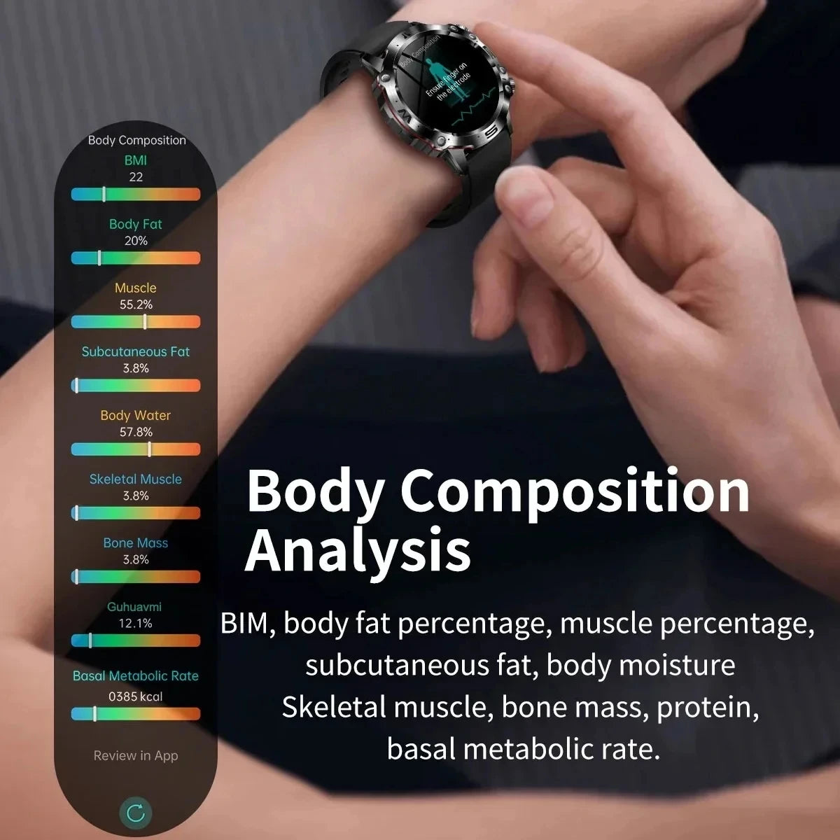 Smartwatch Health: ECG+PPG, Uric Acid, Glucose, Lipids Monitoring, Sports & Bluetooth Calls.