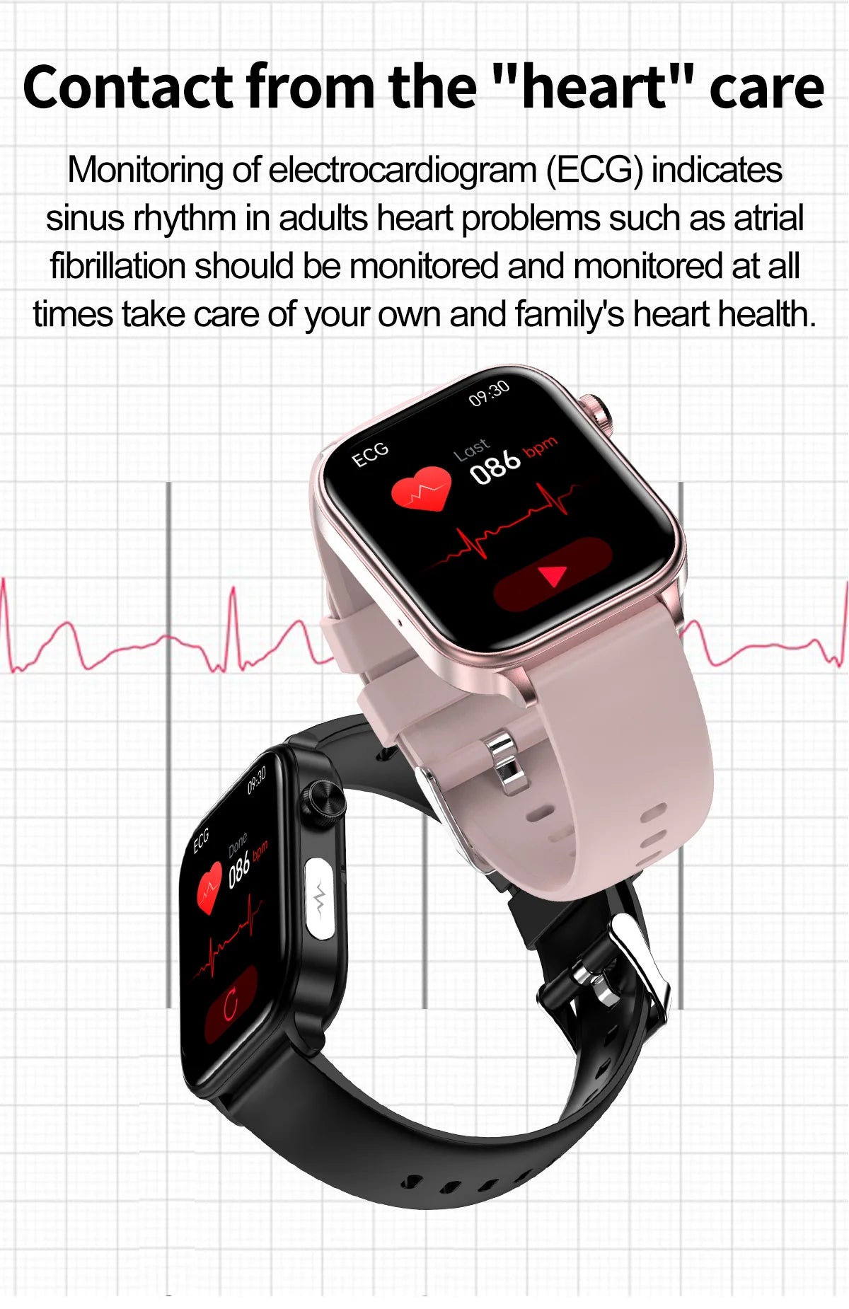 AI Health Smartwatch 2024: ECG+PPG, Medical Diagnosis, Uric Acid, Glucose, Lipids, Bluetooth Calls.