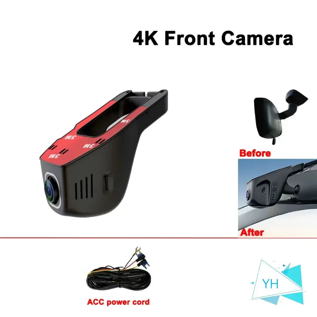 4K WiFi Car Dash Cam – 2160P Driving Recorder with APP Control & 24H Parking Monitor