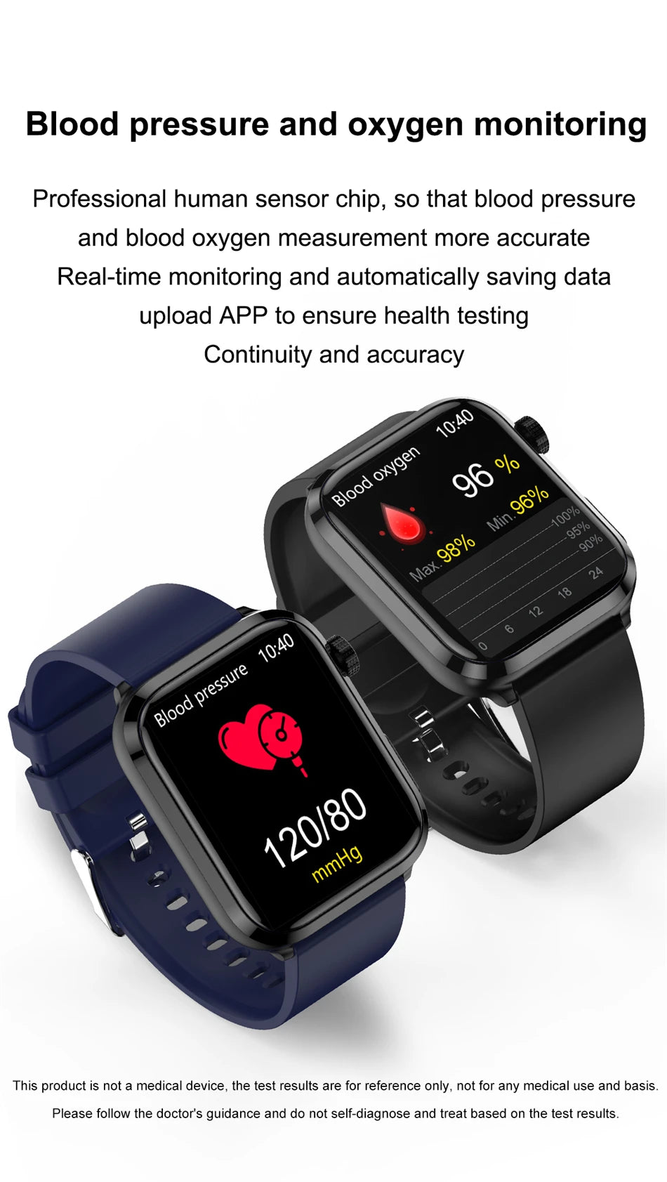 AI Health Smartwatch 2024: ECG+PPG, Medical Diagnosis, Uric Acid, Glucose, Lipids, Bluetooth Calls.