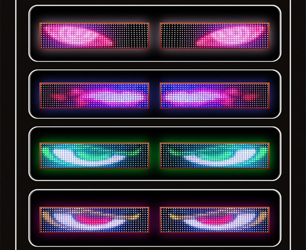 Devil's Eye LED Matrix Display – Remote-Controlled Scrolling Animation Panel for Car & Truck Windshields