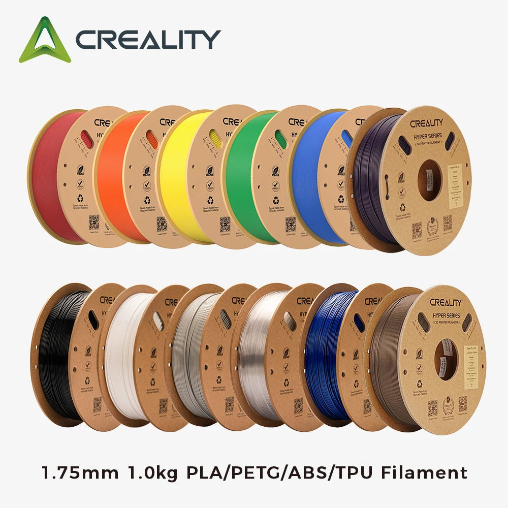 Creality 3D Printer Filament 1.75mm – 1KG Spool (PLA, PETG, ABS, TPU) – Multiple Colour Options