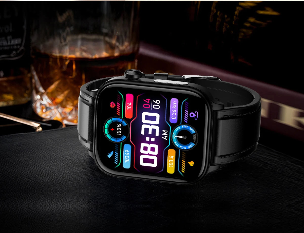 AI Health Smartwatch 2024: ECG+PPG, Medical Diagnosis, Uric Acid, Glucose, Lipids, Bluetooth Calls.