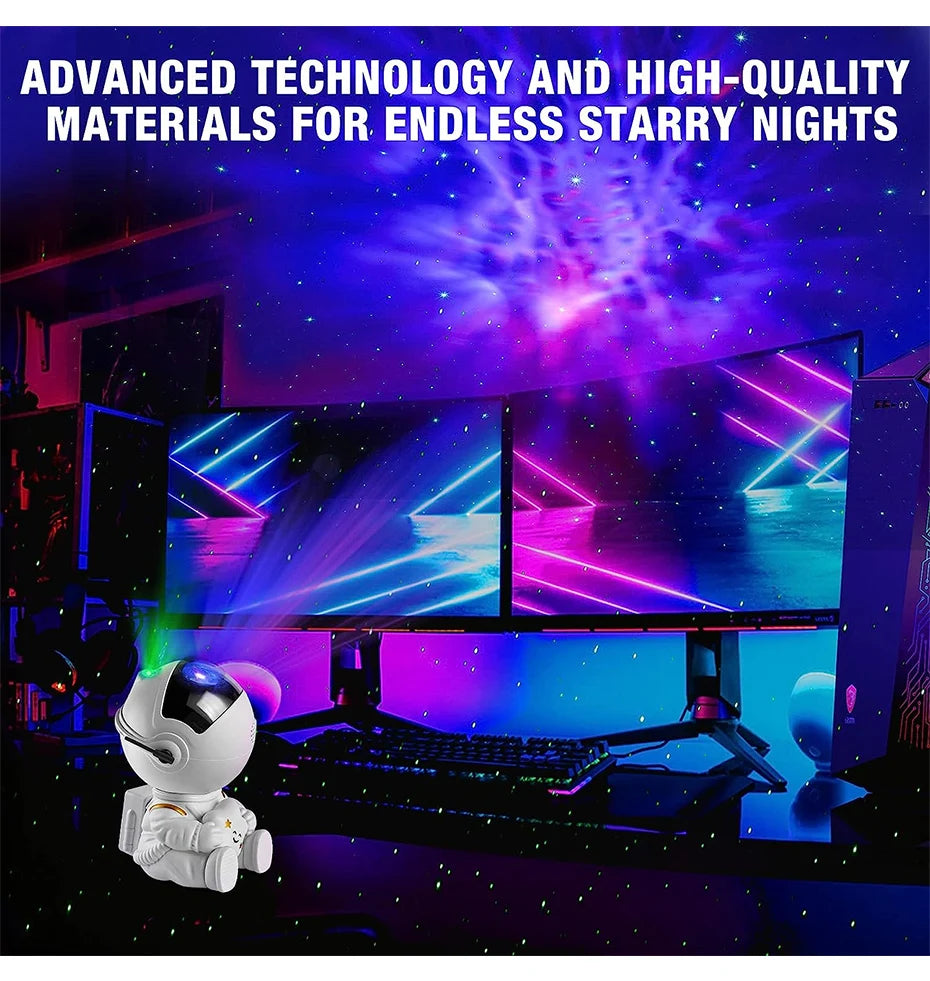 Astronaut Galaxy Projector – Starry Sky & 3D Nebula LED Light.