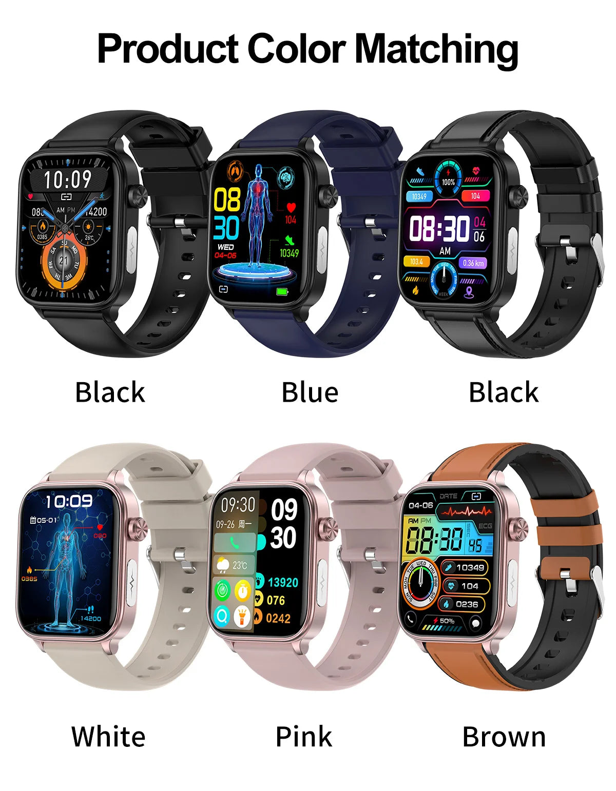 AI Health Smartwatch 2024: ECG+PPG, Medical Diagnosis, Uric Acid, Glucose, Lipids, Bluetooth Calls.