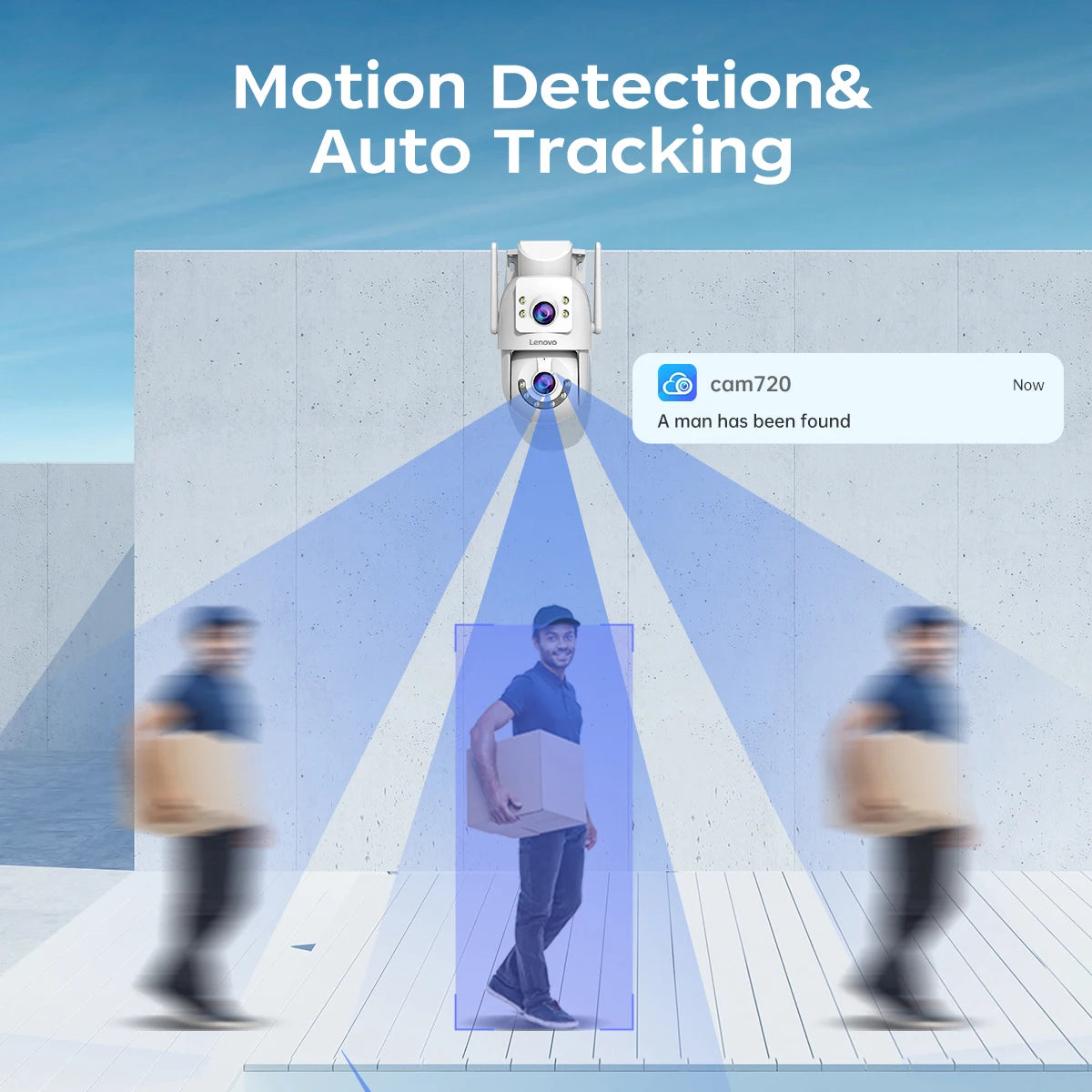 Lenovo 4K Dual Lens PTZ WiFi Surveillance Camera (5G, Auto Tracking, Audio/Video, ONVIF)