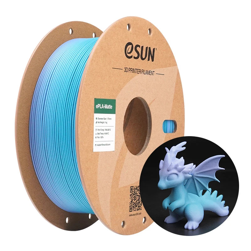 eSUN Matte PLA 3D Printer Filament – 1.75mm, 1KG Spool (2.2 lbs) for 3D Printers