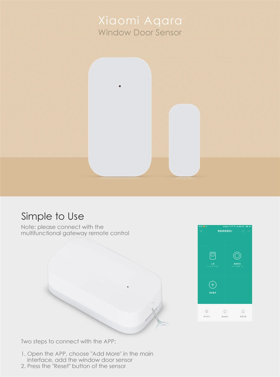 Aqara Smart Door and Window Sensor Zigbee – Wireless Connection for Smart Home Systems