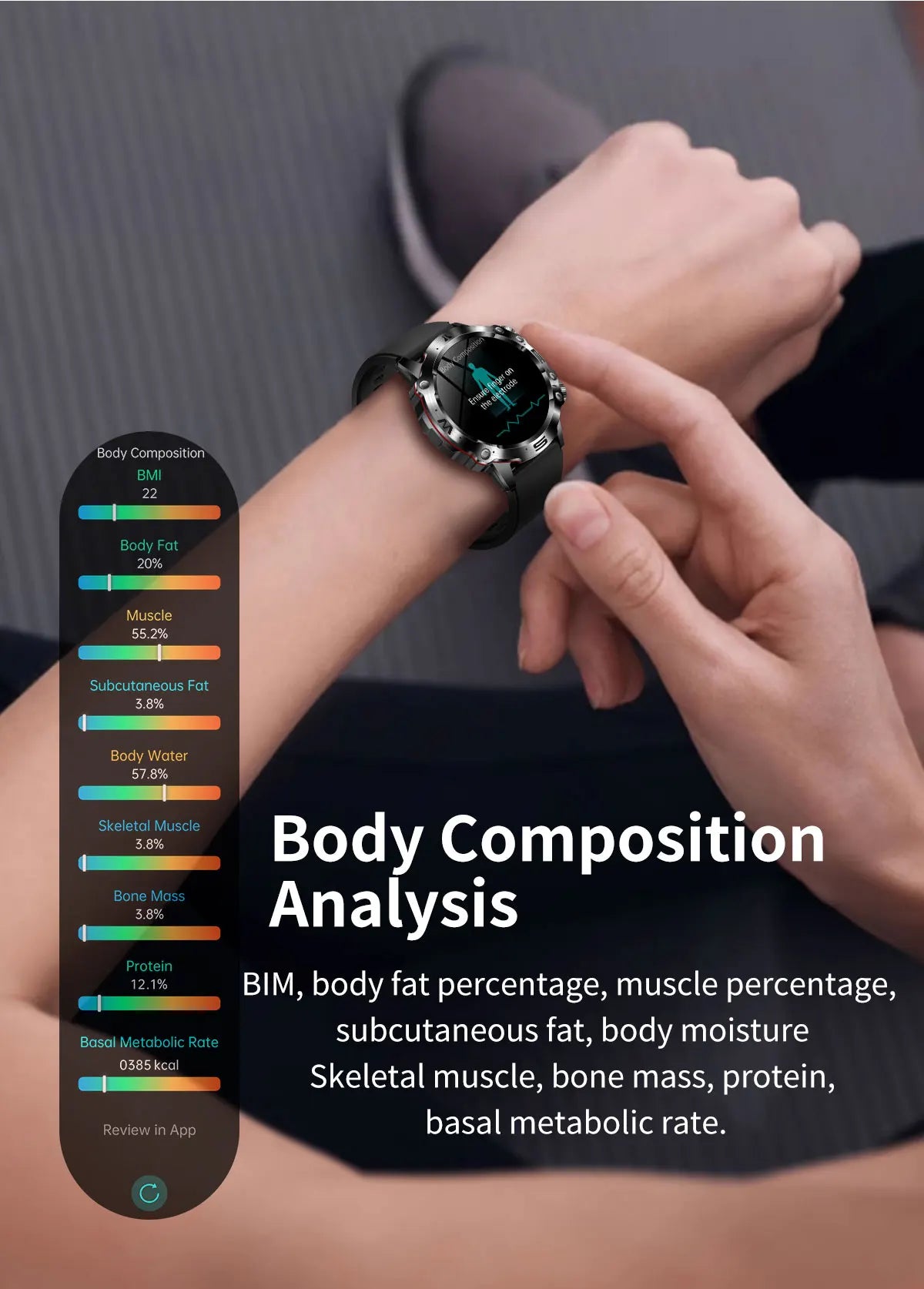 Smartwatch Health: ECG+PPG, Uric Acid, Glucose, Lipids Monitoring, Sports & Bluetooth Calls.