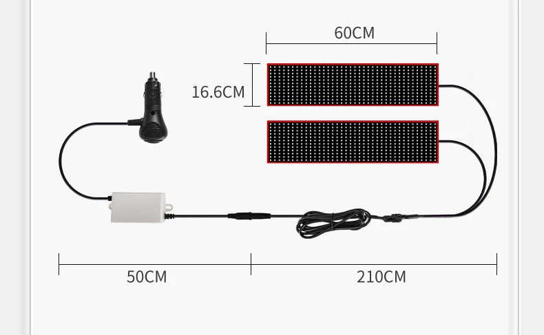 Devil's Eye LED Matrix Display – Remote-Controlled Scrolling Animation Panel for Car & Truck Windshields