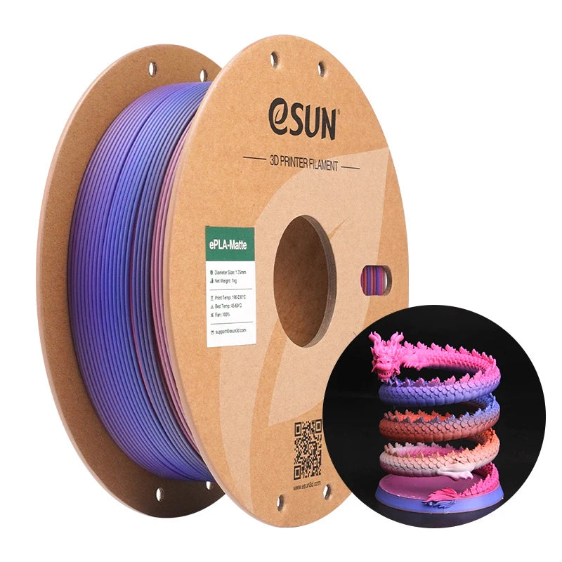 eSUN Matte PLA 3D Printer Filament – 1.75mm, 1KG Spool (2.2 lbs) for 3D Printers