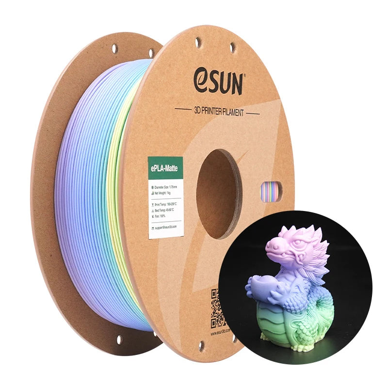 eSUN Matte PLA 3D Printer Filament – 1.75mm, 1KG Spool (2.2 lbs) for 3D Printers