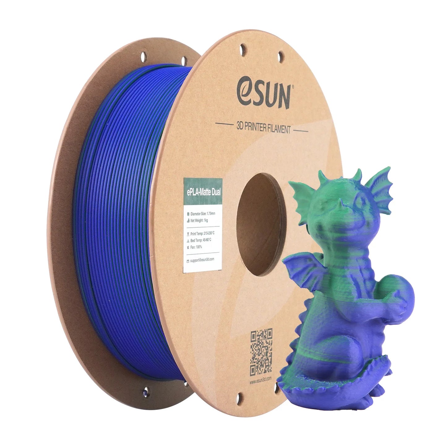 eSUN Matte PLA 3D Printer Filament – 1.75mm, 1KG Spool (2.2 lbs) for 3D Printers