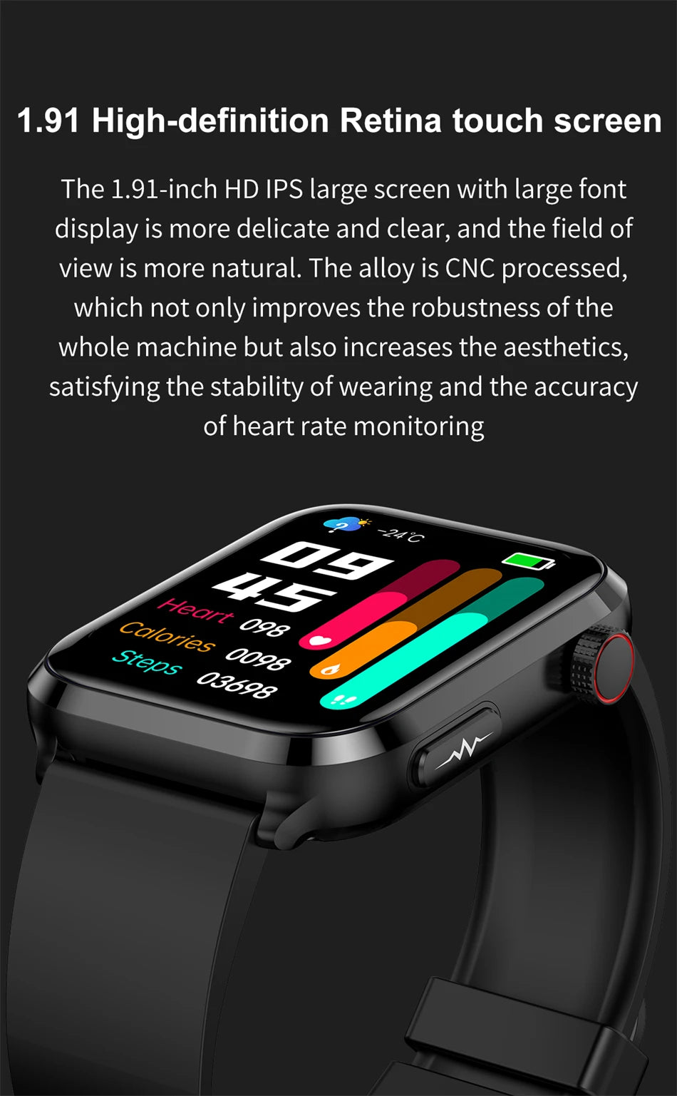 AI Health Smartwatch 2024: ECG+PPG, Medical Diagnosis, Uric Acid, Glucose, Lipids, Bluetooth Calls.