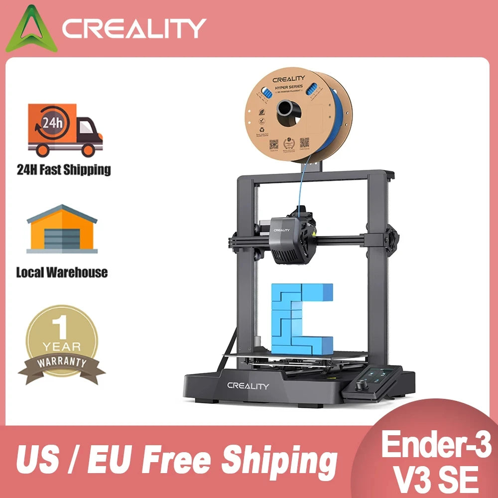 Creality Ender-3 V3 SE 3D Printer – Auto Levelling, Sprite Extruder, Dual Z-Axis, PC Spring Steel, 250mm/s High-Speed Printing