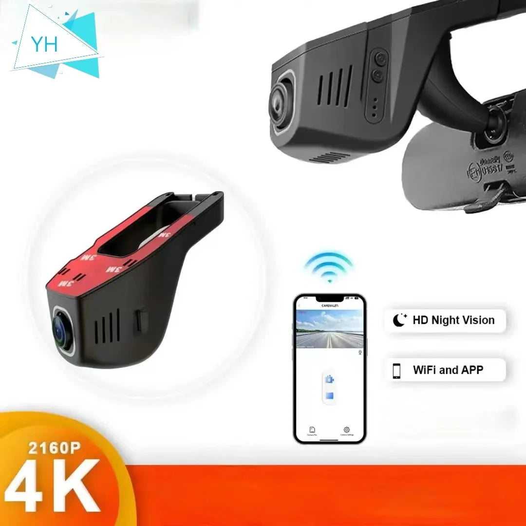 4K WiFi Car Dash Cam – 2160P Driving Recorder with APP Control & 24H Parking Monitor