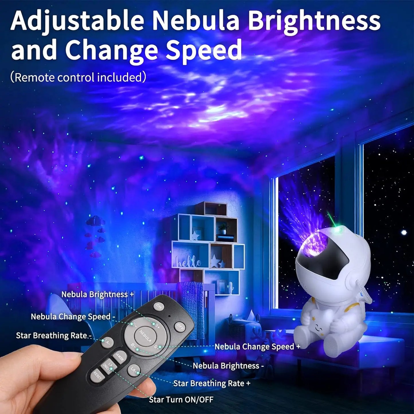 Astronaut Galaxy Projector – Starry Sky & 3D Nebula LED Light.