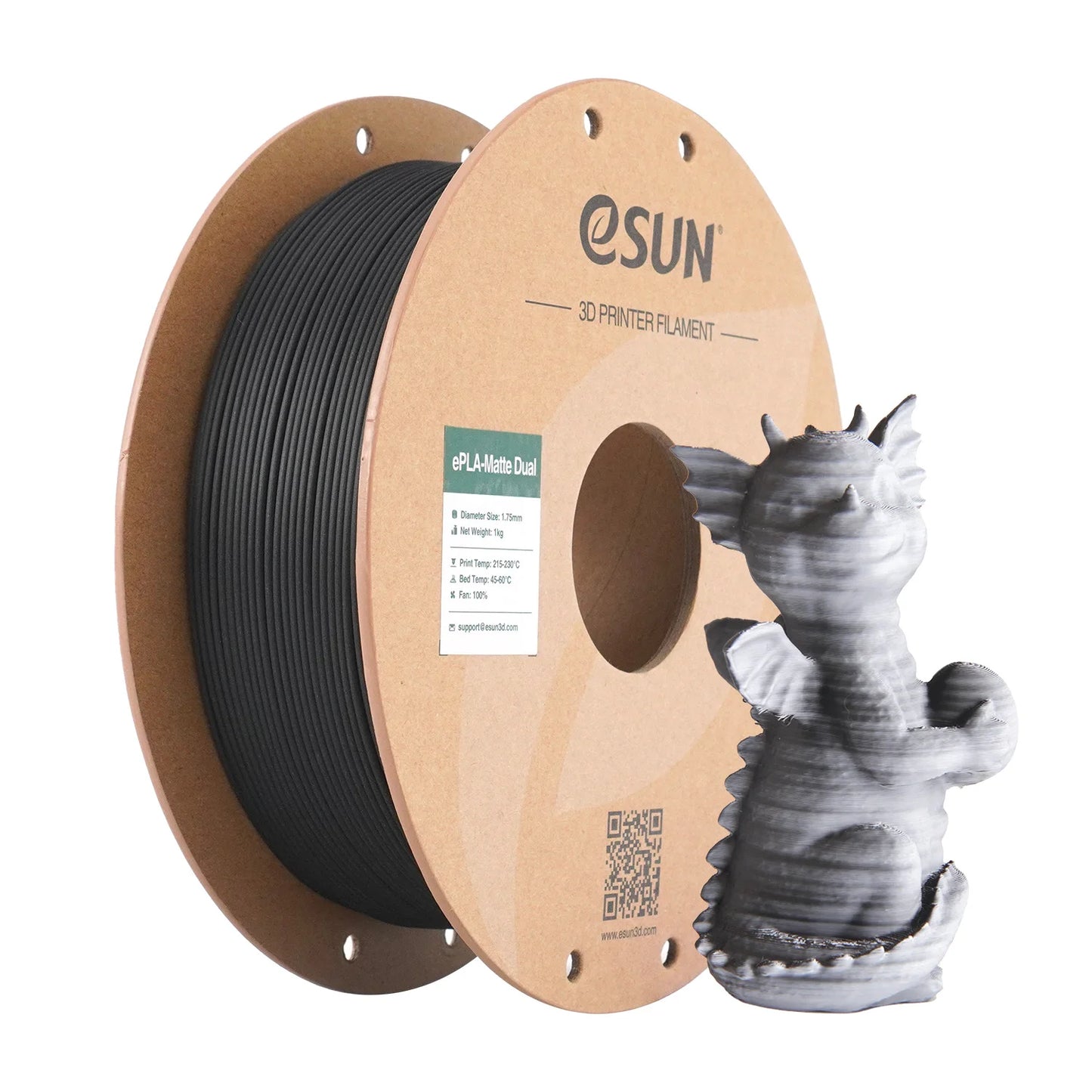 eSUN Matte PLA 3D Printer Filament – 1.75mm, 1KG Spool (2.2 lbs) for 3D Printers