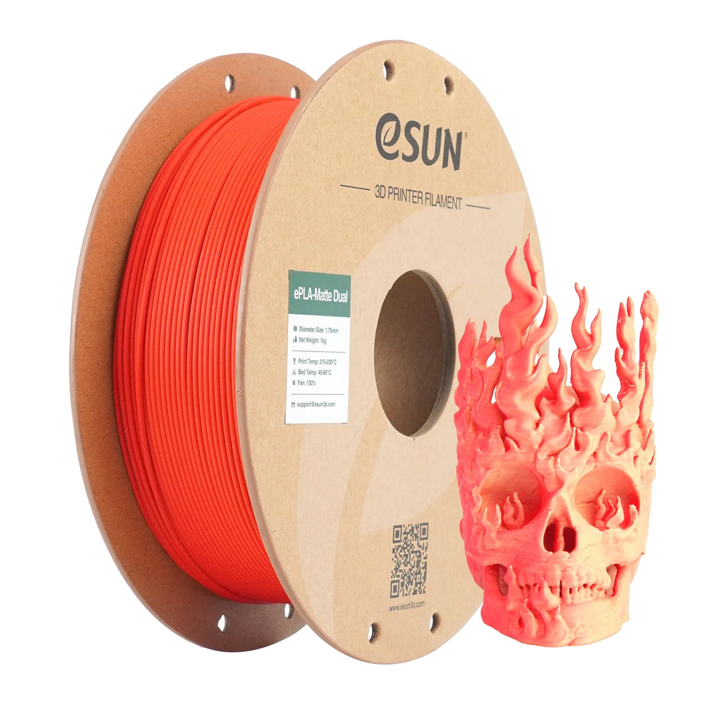 eSUN Matte PLA 3D Printer Filament – 1.75mm, 1KG Spool (2.2 lbs) for 3D Printers