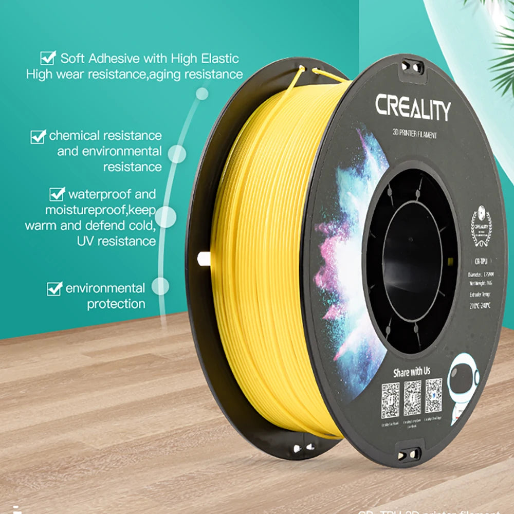 Creality 3D Printer Filament 1.75mm – 1KG Spool (PLA, PETG, ABS, TPU) – Multiple Colour Options