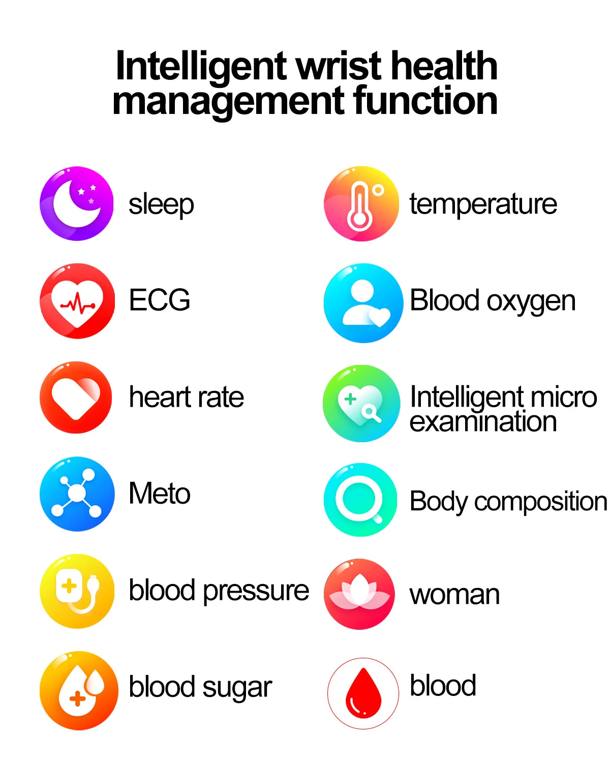 AI Health Smartwatch 2024: ECG+PPG, Medical Diagnosis, Uric Acid, Glucose, Lipids, Bluetooth Calls.