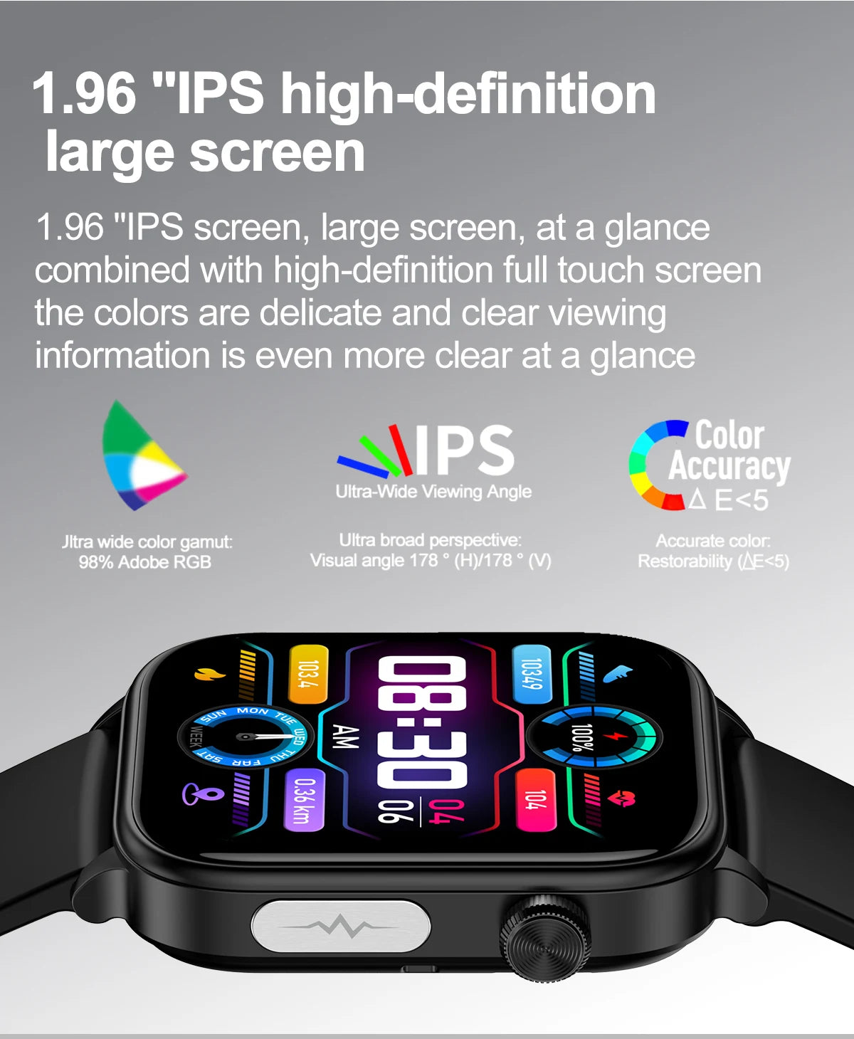 AI Health Smartwatch 2024: ECG+PPG, Medical Diagnosis, Uric Acid, Glucose, Lipids, Bluetooth Calls.