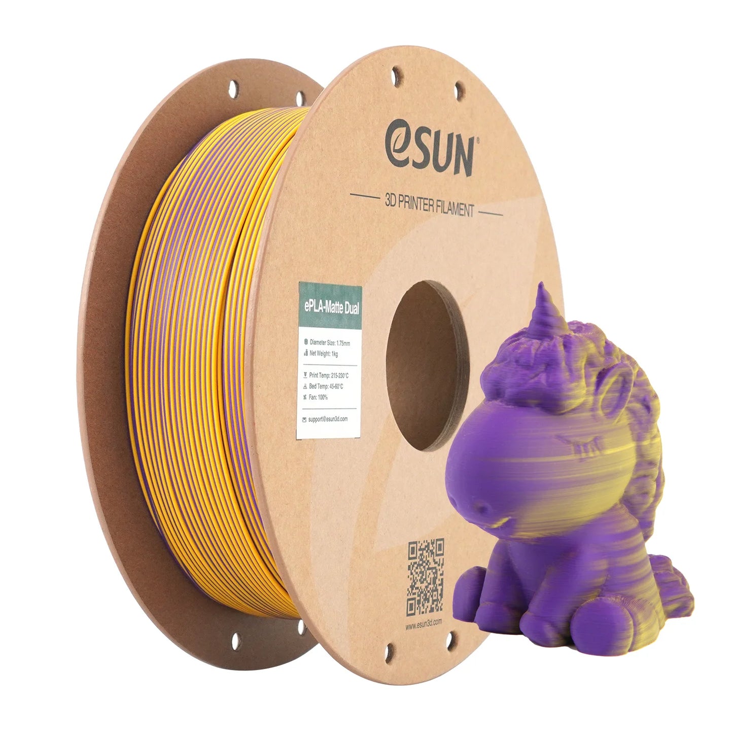 eSUN Matte PLA 3D Printer Filament – 1.75mm, 1KG Spool (2.2 lbs) for 3D Printers