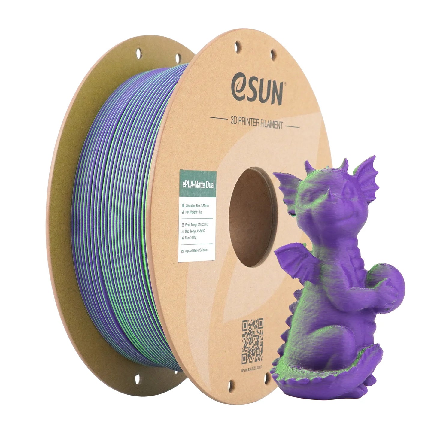 eSUN Matte PLA 3D Printer Filament – 1.75mm, 1KG Spool (2.2 lbs) for 3D Printers