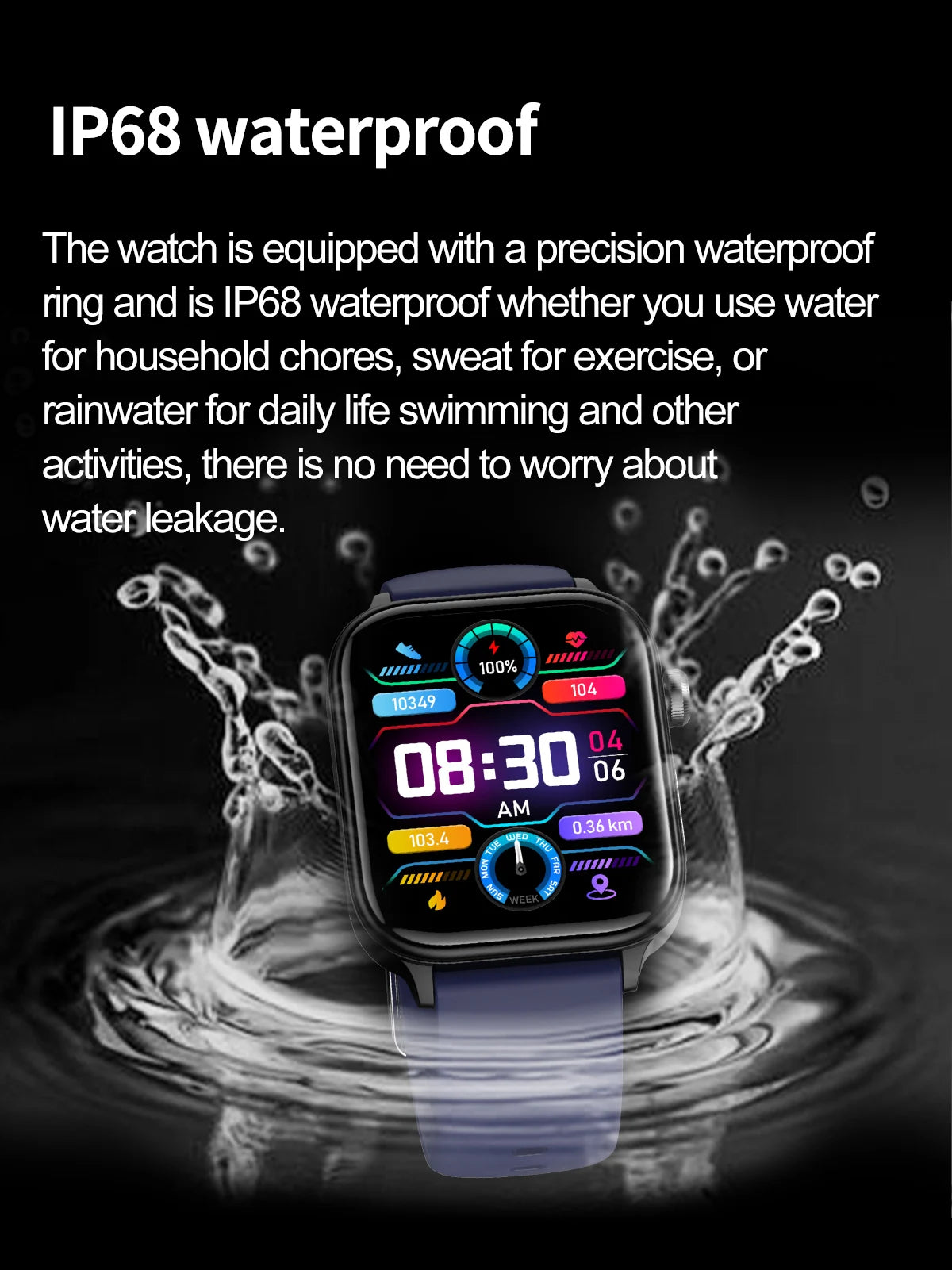 AI Health Smartwatch 2024: ECG+PPG, Medical Diagnosis, Uric Acid, Glucose, Lipids, Bluetooth Calls.