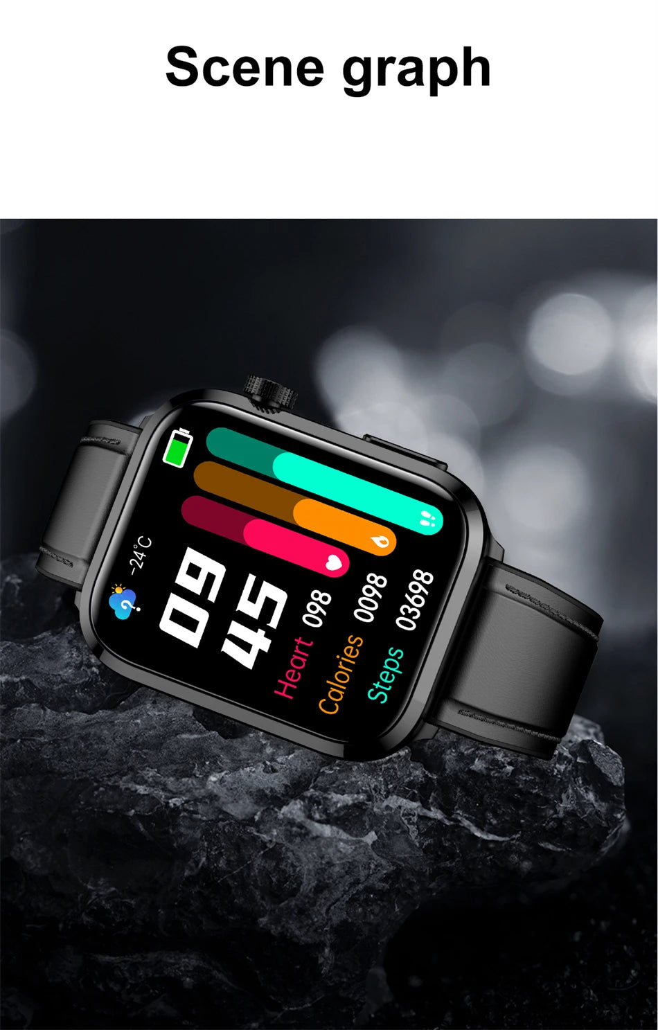 AI Health Smartwatch 2024: ECG+PPG, Medical Diagnosis, Uric Acid, Glucose, Lipids, Bluetooth Calls.