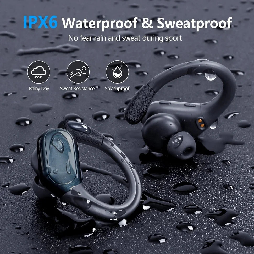 Bluetooth 5.3 Sports Earphones | True Wireless Earbuds with Noise Reduction, Earhook Design, Mic, Waterproof, and HiFi Sound