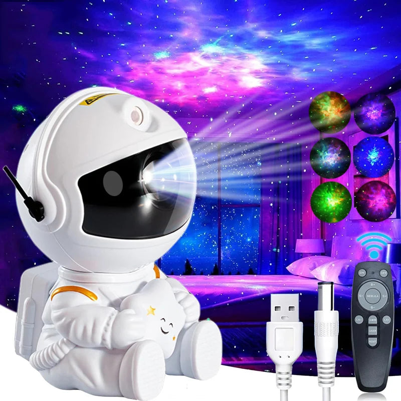 Astronaut Galaxy Projector – Starry Sky & 3D Nebula LED Light.